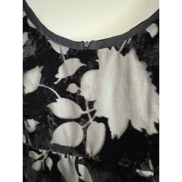 Vintage Tabloid 90s Black Burnout Velvet Floral Mini Dress Whimsygoth Y2K Retro - Picture 7 of 8